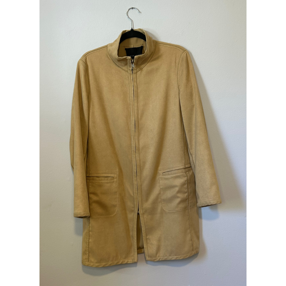 Tan Yansi Fugel Microfiber Zip Up Mock Neck Jacket M Womens